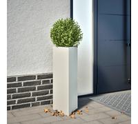 vidaXL Jardinera triangular acero blanco 30x26x75 cm