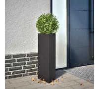 vidaXL Jardinera triangular de acero negro 30x26x75 cm para exterior y patio