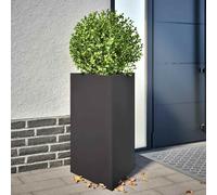 vidaXL Jardinera triangular acero negro 50x43x75 cm