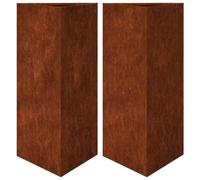 vidaXL Jardineras triangulares 2 uds acero oxidado 40x40x75 cm