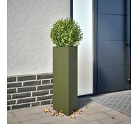vidaXL Jardinera triangular acero verde oliva 30x26x75 cm