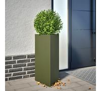 vidaXL Jardinera triangular acero verde oliva 40x34,5x75 cm