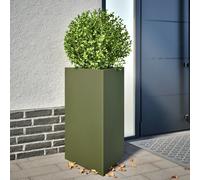 vidaXL Jardinera triangular acero verde oliva 50x43x75 cm