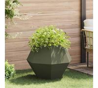 vidaXL Jardinera Verde Oliva 75 x 75 x 60 cm Acero