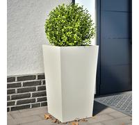 vidaXL Jardineras 2 uds acero blanca 45x45x75 cm