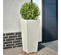 vidaXL Jardineras 2 uds acero blanco 35x35x75 cm