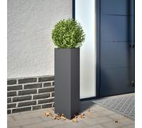 vidaXL Jardineras 2 uds acero gris antracita 30x26x75 cm