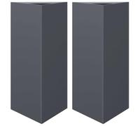 vidaXL Jardineras triangulares 2 uds acero verde oliva 40x34,5x70 cm en color Acero/Verde/Acero/Negro/Acero/Antracita y más