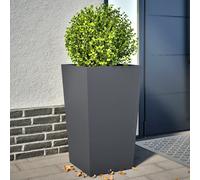 vidaXL Jardineras 2 uds acero gris antracita 45x45x75 cm