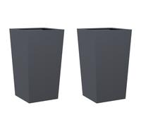 vidaXL Jardineras 2 uds acero inoxidable 45x45x75 cm en color Acero galvanizado/gris/Acero/Negro/Acero/Blanco y más