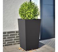 vidaXL Jardineras 2 uds acero negro 45x45x75 cm