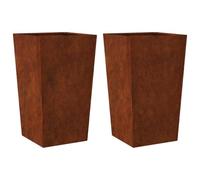 vidaXL Jardineras 2 uds Acero Oxidado 45x45x75 cm, Jardinera, Jardinera de Patio, Jardinera, Jardinera al Aire Libre, Jardinera, Jardinera de jardín