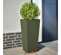 vidaXL Jardineras 2 uds acero verde oliva 35x35x75 cm
