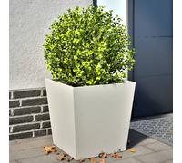 vidaXL Jardineras 2 uds de acero blanco 50x50x50 cm