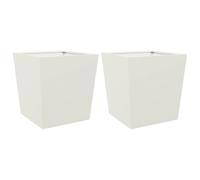 vidaXL Jardineras 2 uds de Acero Blanco 50x50x50 cm