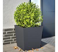 vidaXL Jardineras 2 uds de acero gris antracita 50x50x50 cm
