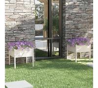 vidaXL Jardineras 2 uds madera maciza de pino blanco 70x70x70 cm