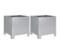 vidaXL Jardineras 2 Unidades Acero galvanizado 30x30x30 cm, macetero, Jardinera de Exterior, Jardinera de jardín, maceteros, Jardinera de Patio