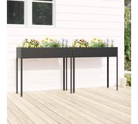 vidaXL Jardineras 2 unidades acero galvanizado gris antracita