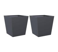 vidaXL Jardineras 2 Unidades Acero Gris Antracita 40x40x40 cm