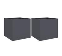 vidaXL Jardineras 2 unidades acero gris antracita 49x47x46 cm