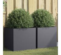 vidaXL Jardineras 2 unidades acero gris antracita 49x47x46 cm