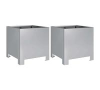 vidaXL Jardineras 2 unidades acero inoxidable 30x30x30 cm en color Acero Inoxidable/Gris Claro/Acero galvanizado/gris/Acero oxidado/Marrón y más