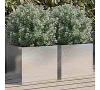 vidaXL Macetas para plantas, 2 unidades, plateadas, 32x30x29 cm, acero inoxidable