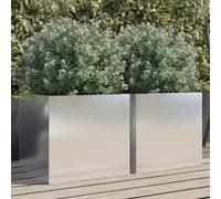vidaXL Jardineras 2 unidades acero inoxidable plateado 42x40x39 cm