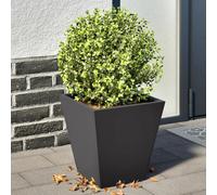 vidaXL Jardineras 2 unidades acero negro 30x30x30 cm