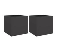 vidaXL Jardineras 2 unidades acero negro 49x47x46 cm