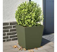 vidaXL Jardineras 2 unidades acero verde oliva 40x40x40 cm