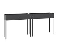 vidaXL Jardineras 2 Unidades, Macetero con Patas para Plantas, Arriate Elevado de Jardín Balcón, Mesa de Cultivo, Acero Galvanizado Gris Antracita