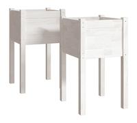 vidaXL Jardineras 2 unidades madera maciza de pino blanco 40x40x70 cm