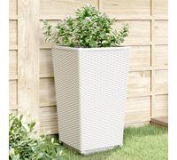 vidaXL Jardineras 2 unidades PP blanco 32,5x32,5x57 cm