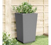 vidaXL Jardineras 2 unidades PP gris claro 32,5x32,5x57 cm