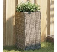 vidaXL Jardineras 2 unidades ratán sintético gris 30x30x60 cm