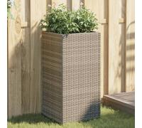 vidaXL Jardineras 2 unidades ratán sintético gris 40x40x80 cm