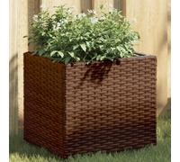 vidaXL Jardineras 2 unidades ratán sintético marrón 36x30x32 cm
