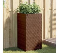 vidaXL Jardineras 2 unidades ratán sintético marrón 40x40x80 cm