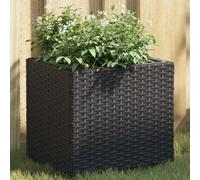 vidaXL Jardineras 2 unidades ratán sintético negro 36x30x32 cm