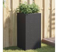 vidaXL Jardineras 2 unidades ratán sintético negro 40x40x80 cm