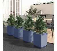 vidaXL Jardineras 4 uds polipropileno azul gris 30x30x37 cm