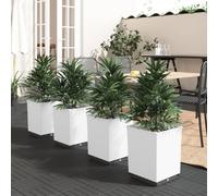 vidaXL Jardineras 4 unidades polipropileno blanco 30x30x37 cm