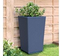 vidaXL Jardineras 4 unidades PP azul gris 32,5x32,5x57 cm