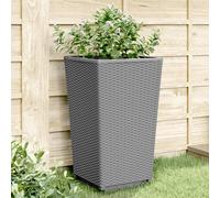 vidaXL Jardineras 4 unidades PP gris claro 32,5x32,5x57 cm