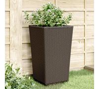 vidaXL Jardineras 4 unidades PP marrón 32,5x32,5x57 cm