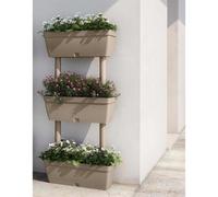 vidaXL Jardineras 6 unidades gris taupe 100 cm