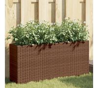 vidaXL Jardineras con 2 maceteros 2 uds ratán PE marrón 90x20x40 cm
