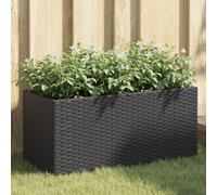 vidaXL Jardineras con 2 maceteros 2 uds ratán PE negro 72x30x32 cm